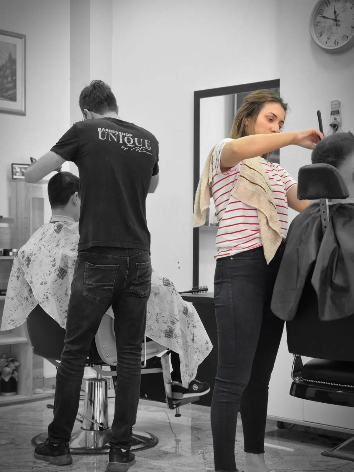 Monika Bašić u Barber Shopu Unique by Mirza